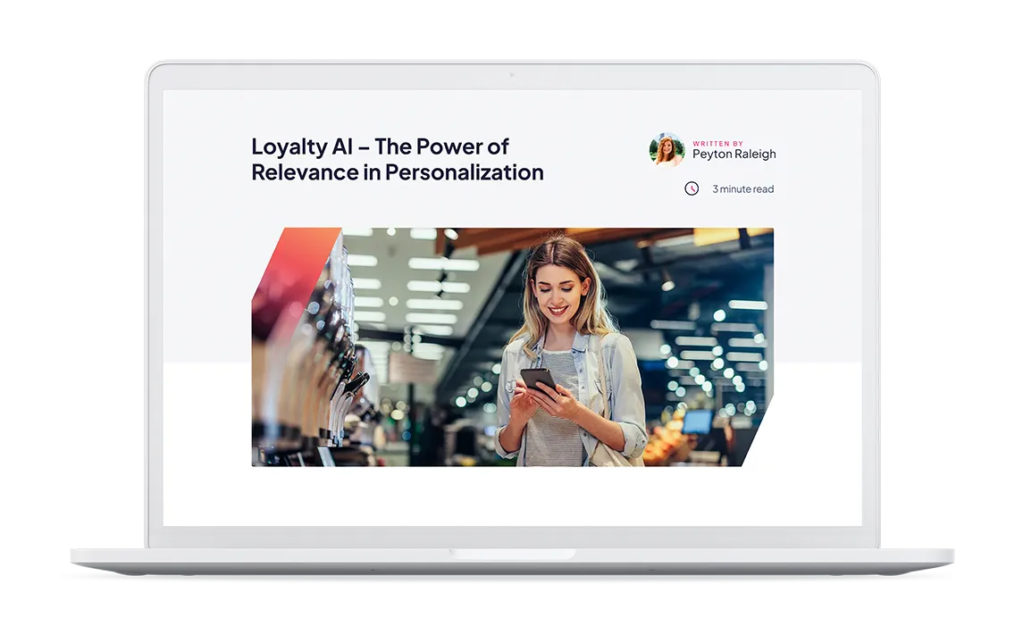 mockup of a blog post about leveraging AI in loyalty